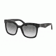 Prada TRIANGLE PR24QS Single Vision Prescription Sunglasses PR24QS-1AB0A7-53 - Lens Diameter 53 mm, Frame Color Black