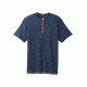 prAna Garrity Short Sleeve Henley Mens, Equinox Blue Heather, X-Large, M11181406-EBHT-XL