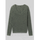 prAna Milani Vneck Sweater, Kale, Small, W23202218-KALE-S