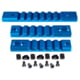 Presma 2 Pcs 5 Slot 1 7 Slot Picatinny Rail Section Kit for M-LOK Style Slots, with Sling Swivel Adapter, Blue, RLMLK2-BL