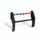 Pro-Gard Industries Black Powder Coated Steel, Standard Push Bumper W/ Integrated Six Head, 1/2 Red 1/2 Blue Led Lightbar - PB53CC11LEDRB