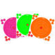 Pro-Shot Splatter Shot High Vis Fluorescent Bullseye Combo, 6 Pack, 3-color, 8in, 8B-FL-6COMBO