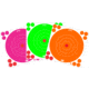Pro-Shot Splatter Shot High Vis Fluorescent Bullseye Combo, 6 Pack, 3-color, 8in, 8B-FL-6COMBO