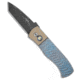 Pro-Tech Knives Emerson Custom CQC-7 Jigged Automatic Folding Knife, 3.25in, Damascus, Tanto Blade, Titanium, Black Handle, Black/Black, 7.875 inch, BHQ-191504