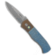 Pro-Tech Knives Emerson Custom CQC-7 Jigged Automatic Folding Knife, 3.25in, CPM 20CV, Spear Point Blade, Blue Handle, Blue/Gray, 7.875 inch, BHQ-196680