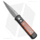 Pro-Tech Knives Custom Godson Automatic Folding Knife, 3.15in, Damascus, Spear Point Blade, Aluminum, Wood, Black/Wood Handle, Cocobolo, 706-DM, Black/Wood/Black, 7.56 inch, BHQ-31256