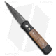 Pro-Tech Knives Custom Godson Automatic Folding Knife, 3.15in, Damascus, Spear Point Blade, Aluminum, Wood, Black/Wood Handle, Koa Wood, 7KOA-DM, Black/Wood/Black, 7.56 inch, BHQ-52201