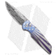Pro-Tech Knives Custom TR-3 Automatic Folding Knife, 3.40in, Damascus, Drop Point Blade, Titanium, Blue/Purple Handle, Blue/Purple/Black, 8.00 inch, BHQ-185904
