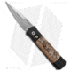 Pro-Tech Knives Godson Automatic Folding Knife, 3.15in, 154CM, Spear Point Blade, Maple, Black/Wood Handle, Malted Maple Burl Wood, Black/Wood/Gray, 7.56 inch, BHQ-22213
