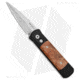 Pro-Tech Knives Godson Automatic Folding Knife, 3.15in, 154CM, Spear Point Blade, Wood, Black/Wood Handle, Dyed Box Elder Burl, Black/Wood/Gray, 7.56 inch, BHQ-68791