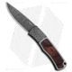 Pro-Tech Knives Magic BR-1 Whiskers Custom Automatic Folding Knife, 3.125in, Damascus, Drop Point Blade, Wood, Wood Handle, Wood/Black, 7.25 inch, BHQ-68226