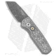 Pro-Tech Knives Runt CA Legal Automatic Folding Knife, 1.96in, Damascus, Reverse Tanto Blade, Steel, Gray Handle, Textured, Gray/Black, 5.12 inch, BHQ-195117