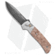 Pro-Tech Knives Terzuola ATCF Custom Automatic Folding Knife, 3.50in, Damascus, Drop Point Blade, Steel, Wood, Gray/Brown Handle, Gray/Brown/Black, 7.90 inch, BHQ-185882
