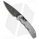 Pro-Tech Knives TR-4 Steel Custom Tactical Response Automatic Folding Knife, 4.00in, Damascus, Drop Point Blade, Stainless Steel, Gray Handle, Gray/Black, 9.25 inch, BHQ-17862