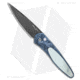 Pro-Tech Knives Ultimate Custom Newport Automatic Folding Knife, 3.00in, Damascus, Spear Point Blade, Titanium, Blue Handle, MOP/Andrew Adams Engraving, Blue/Black, 7.125 inch, BHQ-122891