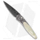 Pro-Tech Knives Ultimate Custom Newport Automatic Folding Knife, 3.00in, Damascus, Spear Point Blade, Mother of Pearl, Gray/White Handle, Gold Lip Pearl, Gray/White/Black, 7.125 inch, BHQ-19863