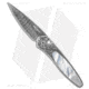 Pro-Tech Knives Ultimate Custom Newport Automatic Folding Knife, 3.00in, Damascus, Spear Point Blade, Mother of Pearl, Gray/White Handle, Standard, Gray/White/Black, 7.125 inch, BHQ-30310