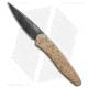 Pro-Tech Knives Ultimate Custom Newport Automatic Folding Knife, 3.00in, Damascus, Spear Point Blade, Mokume, Gold Handle, Standard, Gold/Black, 7.125 inch, BHQ-48980