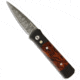 Pro-Tech Knives Custom Godson Automatic Folding Knife, 3.15in, Damascus, Spear Point Blade, Ironwood, Black/Wood Handle, w/ Ironwood, 750-DIW, Black/Wood/Black, 7.56 inch, BHQ-9455