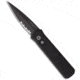 Pro-Tech Knives Godson Automatic Folding Knife, 3.15in, 154CM, Spear Point Blade, Aluminum, Black Handle, Black Serr, Black/Black, 7.56 inch, BHQ-0003