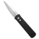 Pro-Tech Knives Godson Automatic Folding Knife, 3.15in, CPM 20CV, Spear Point Blade, Aluminum, Black Handle, Pearl Button, Black/Gray, 7.56 inch, BHQ-183728