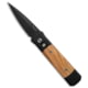 Pro-Tech Knives Godson Automatic Folding Knife, 3.15in, 154CM, Spear Point Blade, Aluminum, Wood, Black/Wood Handle, Olive Wood, Black/Wood/Black, 7.56 inch, BHQ-193381