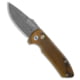 Pro-Tech Knives Les George SBR Automatic Folding Knife, 2.625in, Damascus, Drop Point Blade, Aluminum, ULTEM, Black/Yellow Handle, Amber Ultem, Damascus, Black/Yellow/Black, 6.50 inch, BHQ-142907