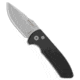 Pro-Tech Knives Les George SBR Automatic Folding Knife, 2.625in, CPM S35VN, Drop Point Blade, Aluminum, Black Handle, Stonewash, Black/Gray, 6.50 inch, BHQ-97050