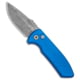 Pro-Tech Knives Les George SBR Automatic Folding Knife, 2.625in, CPM S35VN, Drop Point Blade, Aluminum, Blue Handle, Acid Wash, Blue/Gray, 6.50 inch, BHQ-97049