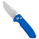 Pro-Tech Knives Les George SBR Automatic Folding Knife, 2.625in, CPM S35VN, Drop Point Blade, Aluminum, Blue Handle, Stonewash, Blue/Gray, 6.50 inch, BHQ-106104