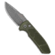 Pro-Tech Knives Les George SBR Automatic Folding Knife, 2.625in, CPM S35VN, Drop Point Blade, Aluminum, Green Handle, Knurled, Acid Wash, Green/Gray, 6.50 inch, BHQ-103194