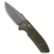 Pro-Tech Knives Les George SBR Automatic Folding Knife, 2.625in, CPM S35VN, Drop Point Blade, Aluminum, Green Handle, Knurled, Acid Wash, Green/Gray, 6.50 inch, BHQ-103194