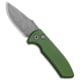 Pro-Tech Knives Les George SBR Automatic Folding Knife, 2.625in, CPM S35VN, Drop Point Blade, Aluminum, OD Green Handle, Acid Wash, OD Green/Gray, 6.50 inch, BHQ-99240