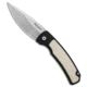 Pro-Tech Knives Magic 2 Whiskers Custom Automatic Folding Knife, 3.75in, 154CM, Spear Point Blade, Aluminum, Micarta, Black/White Handle, Black/White/Gray, 8.625 inch, BHQ-87919