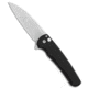 Pro-Tech Knives Malibu Wharncliffe Flipper Folding Knife, 3.25in, CPM 20CV, Wharncliffe Blade, Aluminum, Black Handle, Stonewash, Black/Gray, 7.50 inch, BHQ-106831