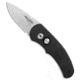 Pro-Tech Knives Runt J4 Automatic Folding Knife, 1.94in, 154CM, Drop Point Blade, Aluminum, Black Handle, Black/Gray, 5.27 inch, BHQ-3756