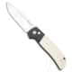 Pro-Tech Knives Terzuola ATCF Custom Automatic Folding Knife, 3.50in, 154CM, Drop Point Blade, Micarta, Black/White Handle, Black/White/Steel, 7.92 inch, BHQ-211882