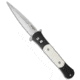 Pro-Tech Knives The Don Tuxedo Automatic Folding Knife, 3.50in, 154CM, Spear Point Blade, Micarta, Black/White Handle, Black/White/Gray, 8.10 inch, BHQ-3691