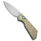 Pro-Tech Knives Strider + PT Custom Automatic Folding Knife, 3.00in, CPM MagnaCut, Drop Point Blade, Titanium, Green/Gold Handle, Gridlock Texture Ti #1, Green/Gold/Gray, 7.00 inch, BHQ-210939