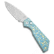 Pro-Tech Knives Strider + PT Custom Automatic Folding Knife, 3.00in, CPM MagnaCut, Drop Point Blade, Titanium, Blue Handle, Gridlock Texture Ti #5, Blue/Gray, 7.00 inch, BHQ-210944