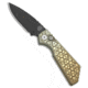 Pro-Tech Knives Strider + PT Custom Automatic Folding Knife, 3.00in, CPM MagnaCut, Drop Point Blade, Titanium, Gold Handle, Gridlock Texture Ti #6, Gold/Gray, 7.00 inch, BHQ-210945