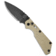 Pro-Tech Knives Strider + SnG Automatic Folding Knife, 3.50in, 154CM, Drop Point Blade, Aluminum, Tan Handle, Knurled w/ Safety, Desert Tan/Black, 8.25 inch, BHQ-34448