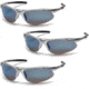 Pyramex Avante Safety Glasses - Ice Blue Lens, Silver Frame, Pack of 3