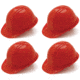 Pyramex Cap Style 6 Point Snap Lock Suspension Hard Hats Red, Pack of 4