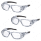 Pyramex Emerge Plus Protection Clear +3.0 Full Reader Lens w/Gray Frame, Gray, Pack of 3