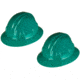 Pyramex Full Brim 6 Point Ratchet Suspension Hard Hat - Green, Pack of 2