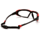 Pyramex Highlander Safety Glasses - Clear Anti-Fog Lens, Black-Red Frame SBR5010DT