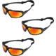 Pyramex Highlander Safety Glasses - Sky Red Mirror Anti-Fog Lens, Black Frame, Pack of 3