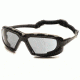 Pyramex Highlander-XP Safety Glasses, Black-Gray Frame &amp; Gray Anti-Fog Lens SBG5020DT