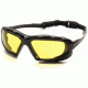 Pyramex Highlander-XP Safety Glasses, Black-Gray Frame &amp; Amber Anti-Fog Lens SBG5030DT